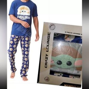 NWT Crazy Lounge Star Wars Mandalorian Baby Yoda Grogu Pajama Loungewear Set